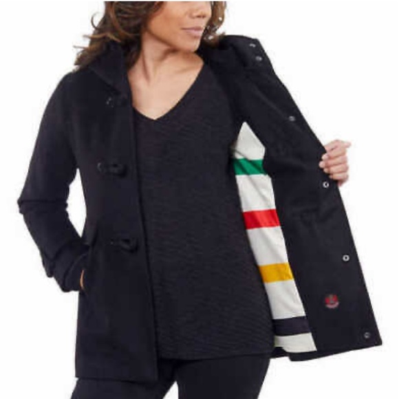 PENDLETON NWT ROSLYN WATERPROOF LAMBSWOOL BLEND HOODED TOGGLE COAT BLUE NAVY - Picture 15 of 15